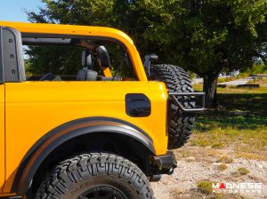 Ford Bronco Fuel Door Cover - Mountain Range Design - Gloss Black Finish